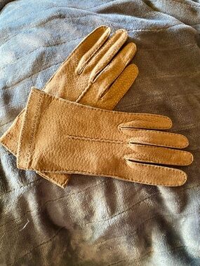 Rare Vintage Bottega Veneta Brown Peccary Leather Gloves Women’s Size 7.5